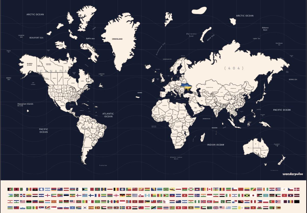 Скретч-карта світу WanderPulse 690×480 мм - фото 2