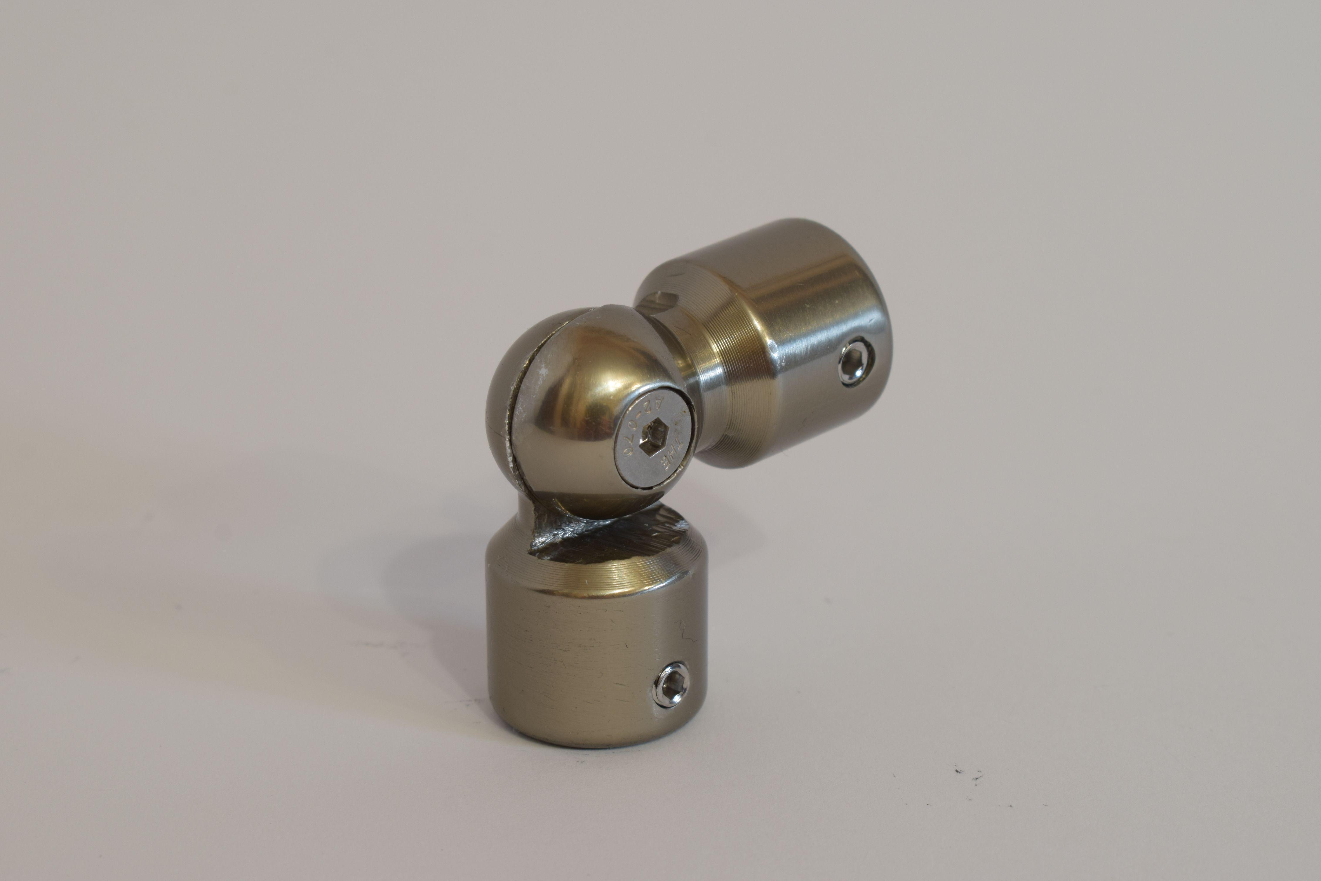 Поворот леєра з регулюванням до алюмінієвих поручнів тип коло Шампань (10513ш)