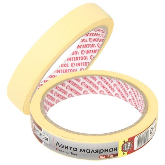 Стрічка малярська Intertool DM-1920 19 мм 20 м Yellow (127788)
