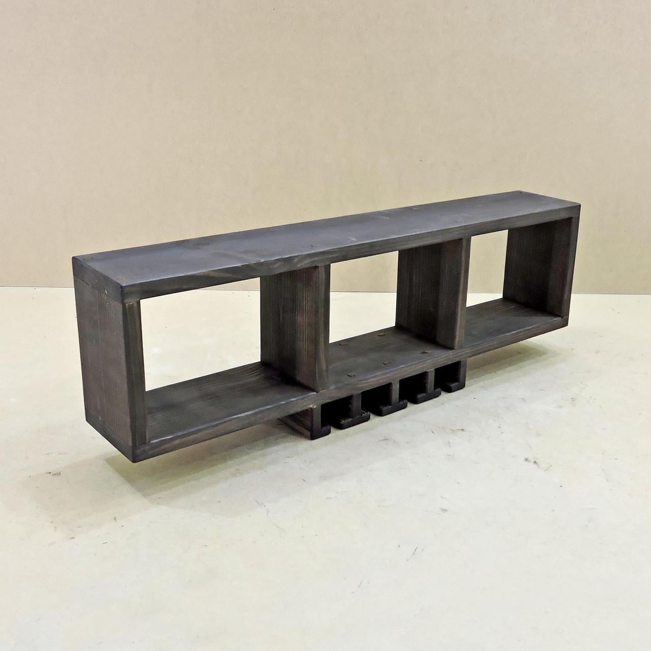 Полка настенная из дерева Тринидад 3 Мокко (ПНС/300610)