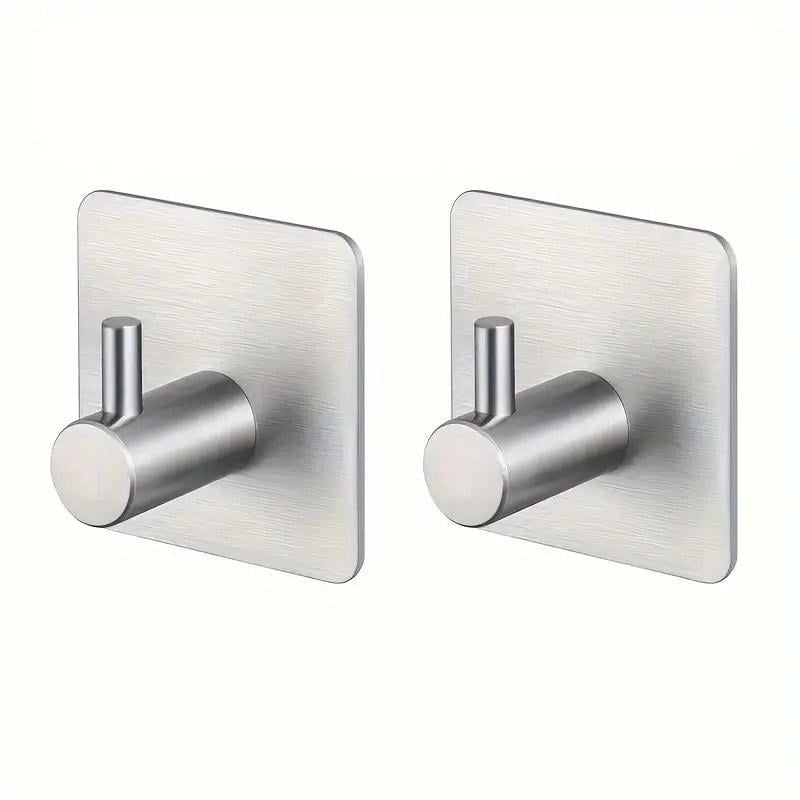 Гачки самоклеючі універсальні для ванної кімнати та кухні нержавіюча сталь 2 шт.