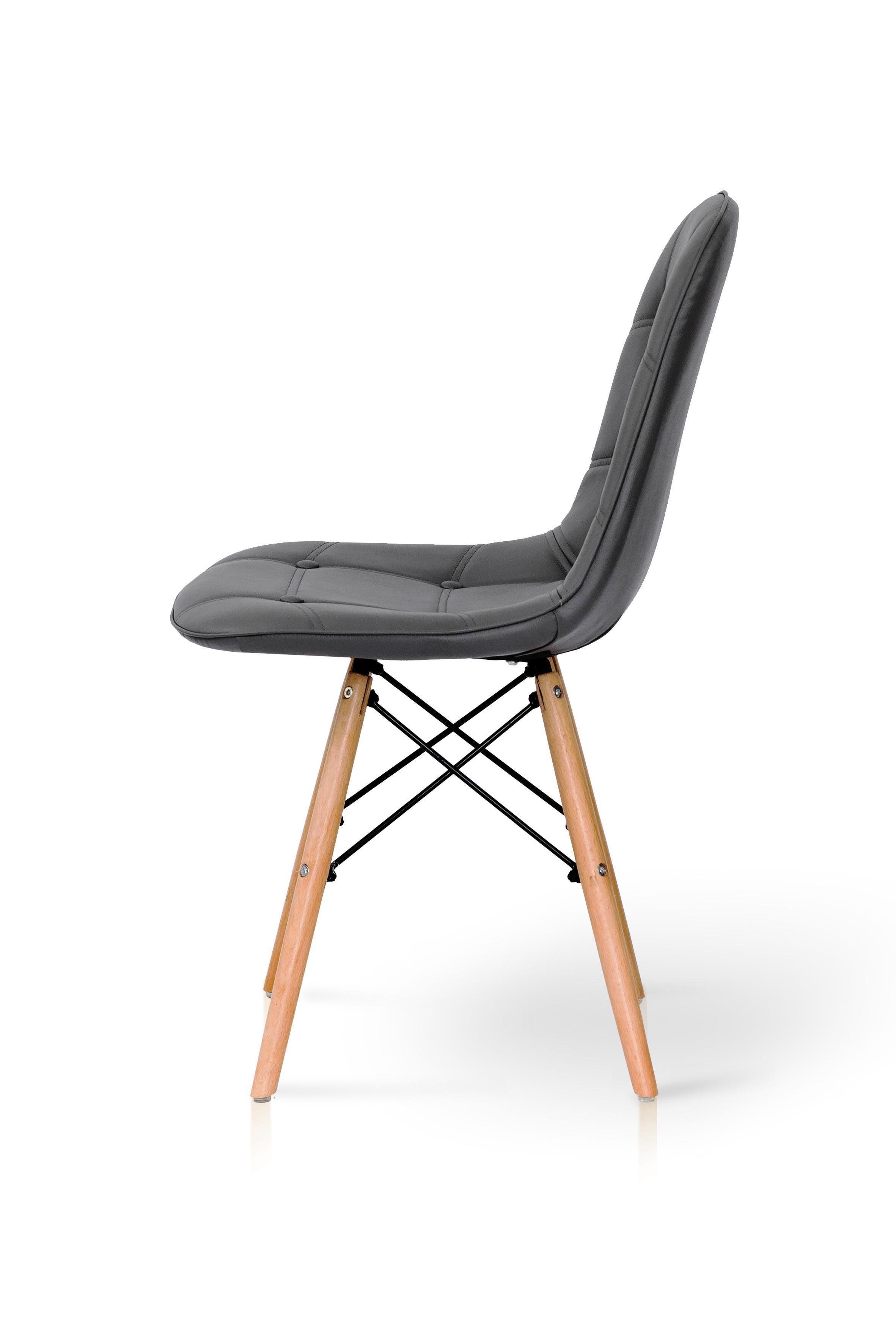 Стілець для кухні та вітальні Джастін Justin шкірзам 460х840х500 мм Сірий (GAА0050650) - фото 2 Стілець для кухні та вітальні Джастін Justin шкірзам 460х840х500 мм Сірий (GAА0050650) - фото 2