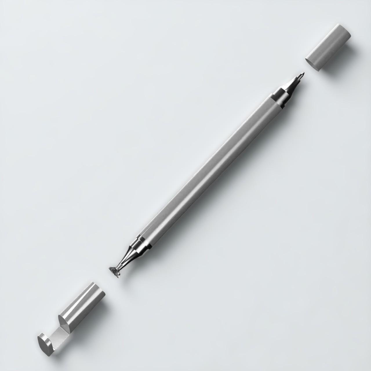 Стилус двосторонній для малювання 2в1 Сріблястий (2102748373)