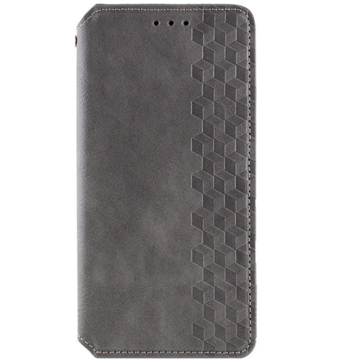 Противоударный Чехол-книжка кожаный Rubic Leather для Xiaomi Redmi A3 4G Grey