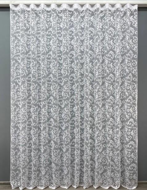 Тюль в спальню/гостиную жаккард Белый (1448т)