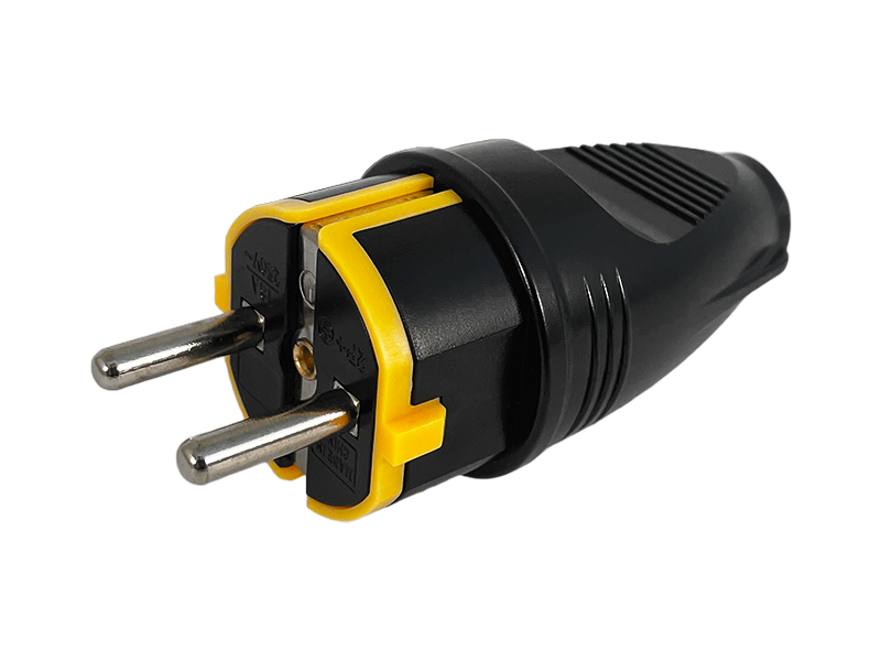 Вилка прямая Lemanso LMA3325 с фиксатором с заземлением Черный (6422)