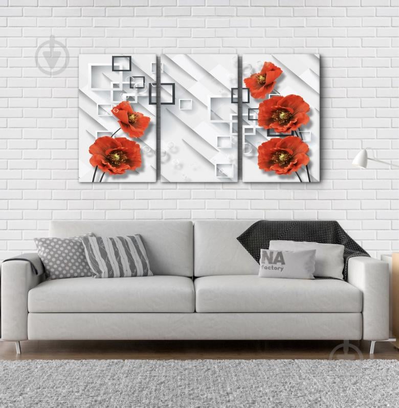 Модульна картина Poster-land Абстракція Квіти Маки Art-6_3А
