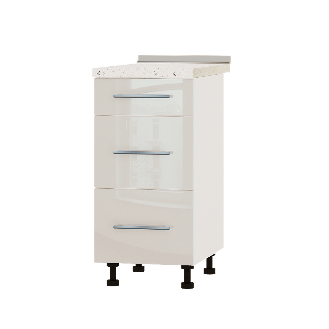 Шкаф нижний Эверест Акрил модуль Низ Н87-400 40х47х85 см Бьянко глянец/Белый (02157)