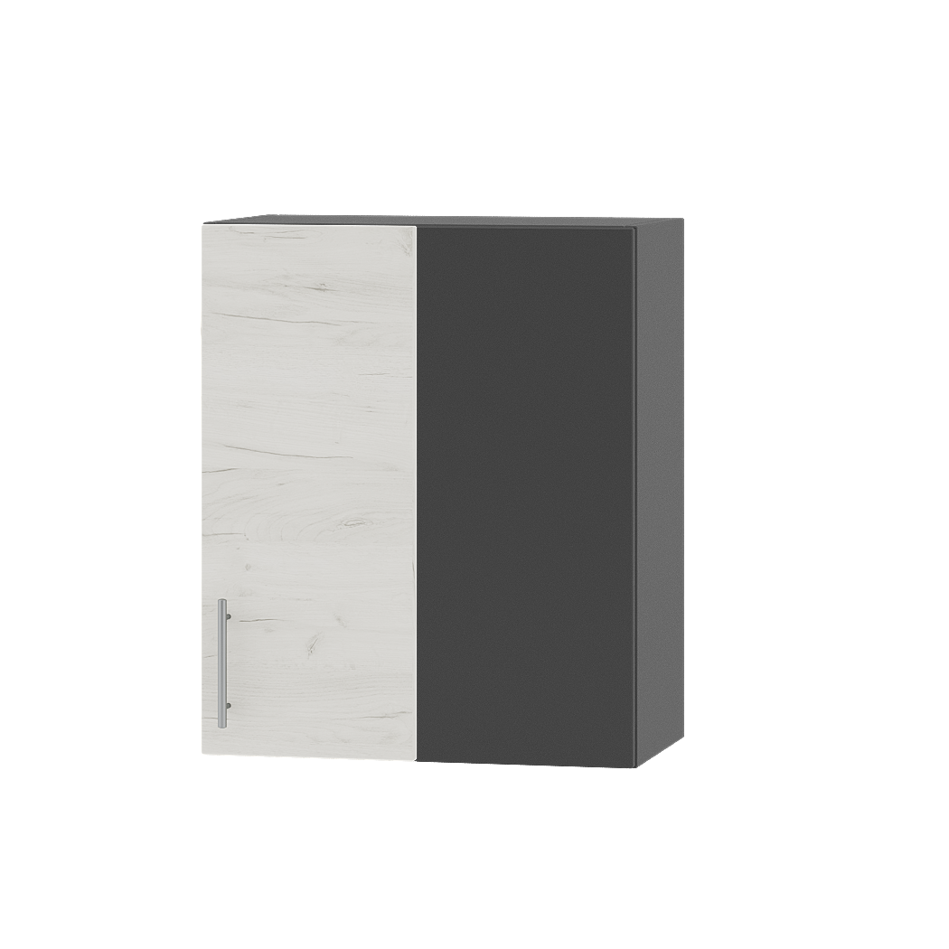 Шкаф верхний Эверест Оптима модуль Верх угловой В27-600 60х30х72 см Дуб крафт белый/Антрацит (06336)