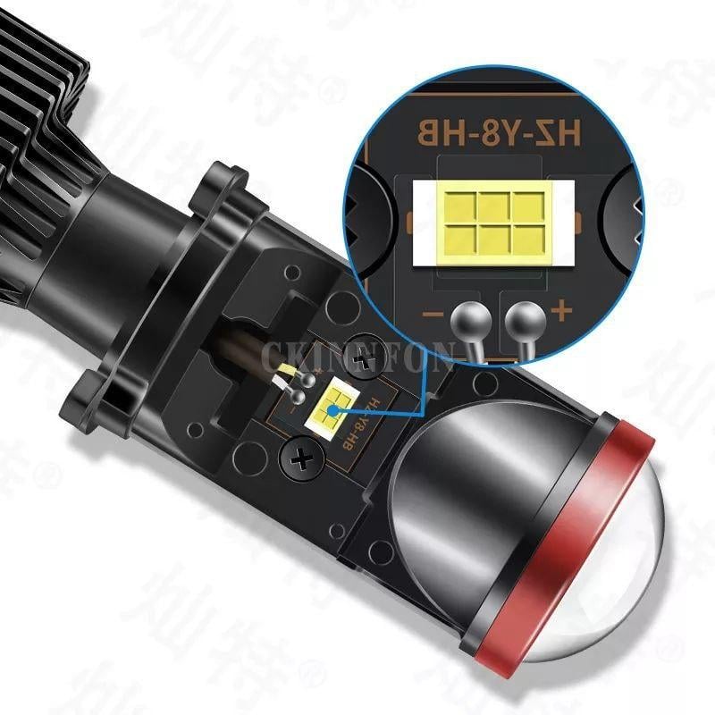 Лампи BI-LED міні-лінзи Y8 H4 MINI LED LENS 70 Вт 16000Лм 6000К 9-36v цоколь H4 - фото 4