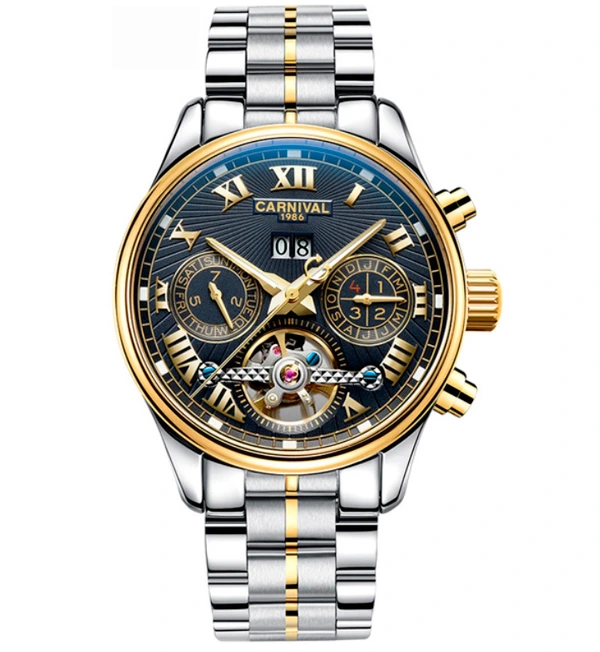 Годинник чоловічий механічний Carnival Sappfire Silver (18205)