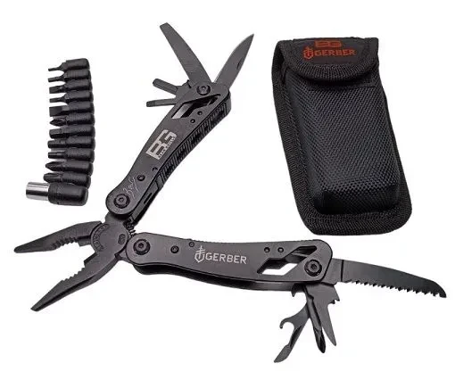 Мультитул Gerber Bear Grylls магнитные биты 10в1 Черный (8811)
