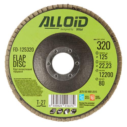 Круг лепестковый торцевой Alloid 125 мм P320 T27 (00000061773) - фото 1 Круг лепестковый торцевой Alloid 125 мм P320 T27 (00000061773) - фото 1