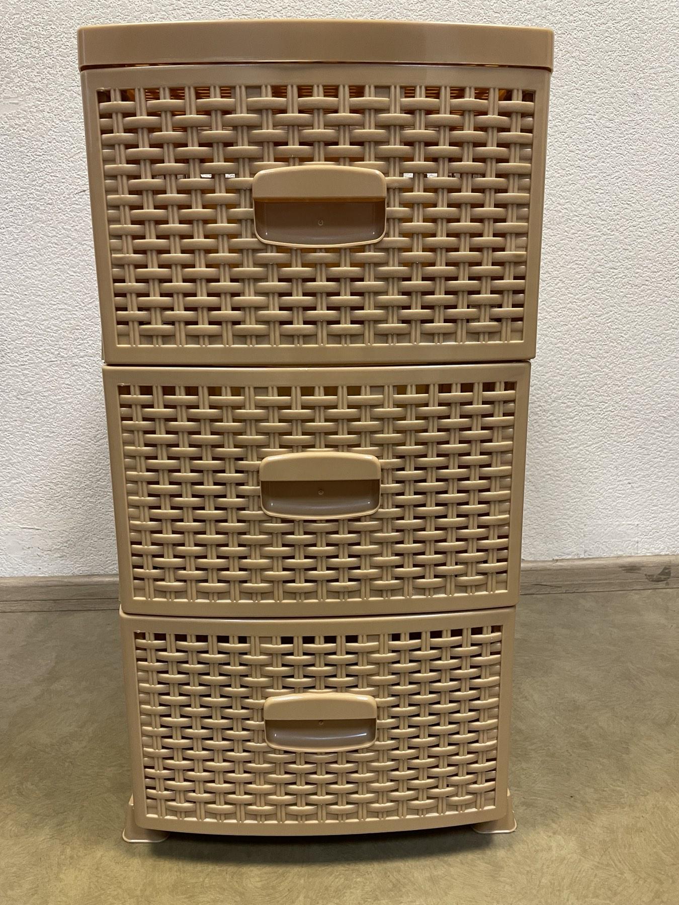 Комод пластиковий Rotange 3 ящики 70х37,5х46 см Бежевий (29439289) - фото 2 Комод пластиковий Rotange 3 ящики 70х37,5х46 см Бежевий (29439289) - фото 2