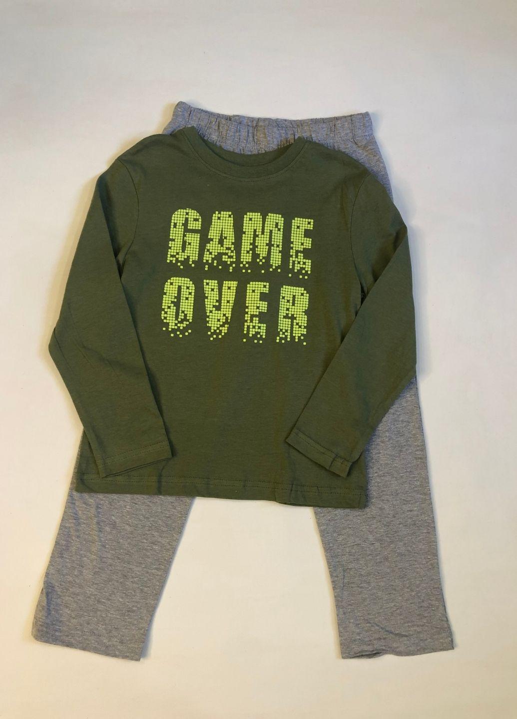 Піжама для хлопчика 110 см Зелений/Сірий - фото 6 Піжама для хлопчика 110 см Зелений/Сірий - фото 6