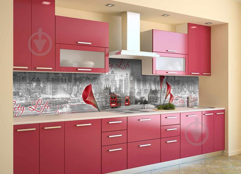 Скинали на кухню Zatarga «Городская жизнь» 600х2500 мм виниловая 3Д наклейка кухонный фартук самоклеящаяся Z180721