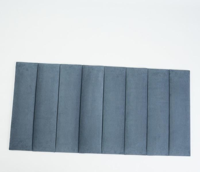 Стеновая панель самоклеящаяся мягкая Soft Pan велюр 15x60х3,7 см матовый Джинсовый (156003)