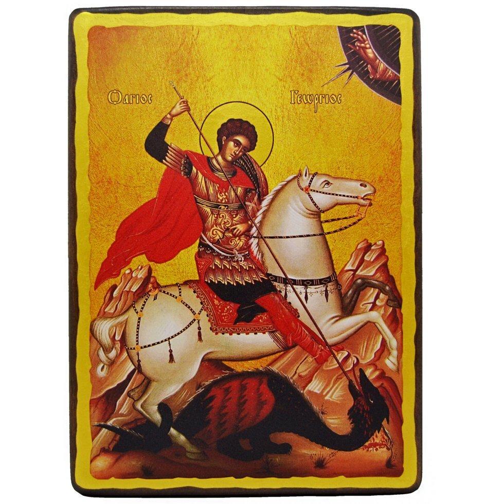Икона деревянная Святой Георгий 20x28 см (4084-20x28)