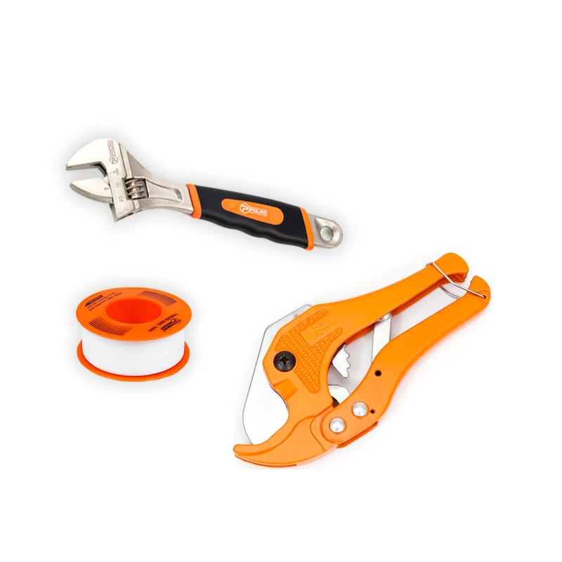 Набор трубный Polax труборез 3-42 мм тефлоновая лента 15 м и ключ разводной 250 мм (335-13)