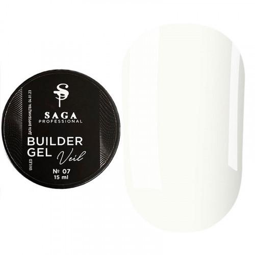 Гель для наращивания Saga Builder Veil Gel №07 15 мл Молочный