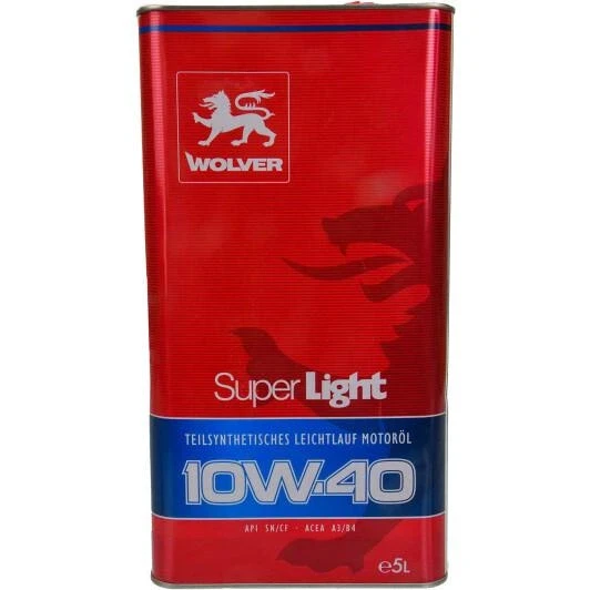 Моторное масло WOLVER SUPER LIGHT SAE 10W-40 5 л (20669)