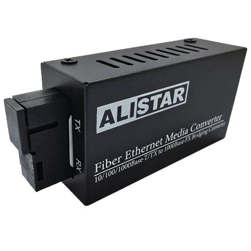 Медиаконвертер ALISTAR mini 10/100/1000BASE-T 1000BASE-LX 1SM WDM SC 20KM TX1310/RX1550nm 5 Вт Черный (36522395)