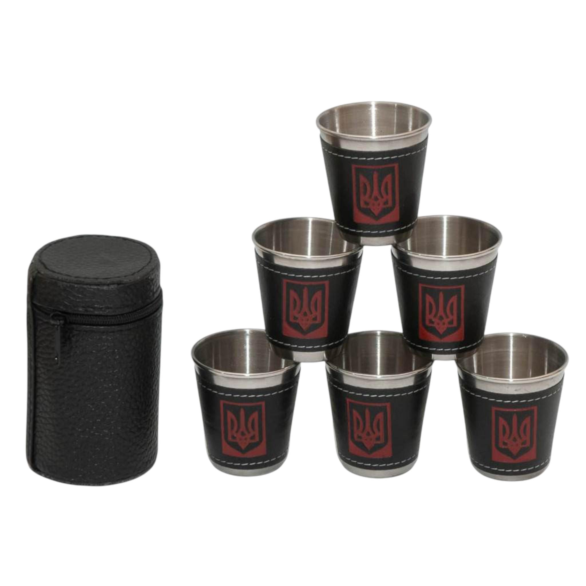 Набор производных стопок Украина из нержавеющей стали в чехле 6 шт. 75 мл (S_ST3-71)