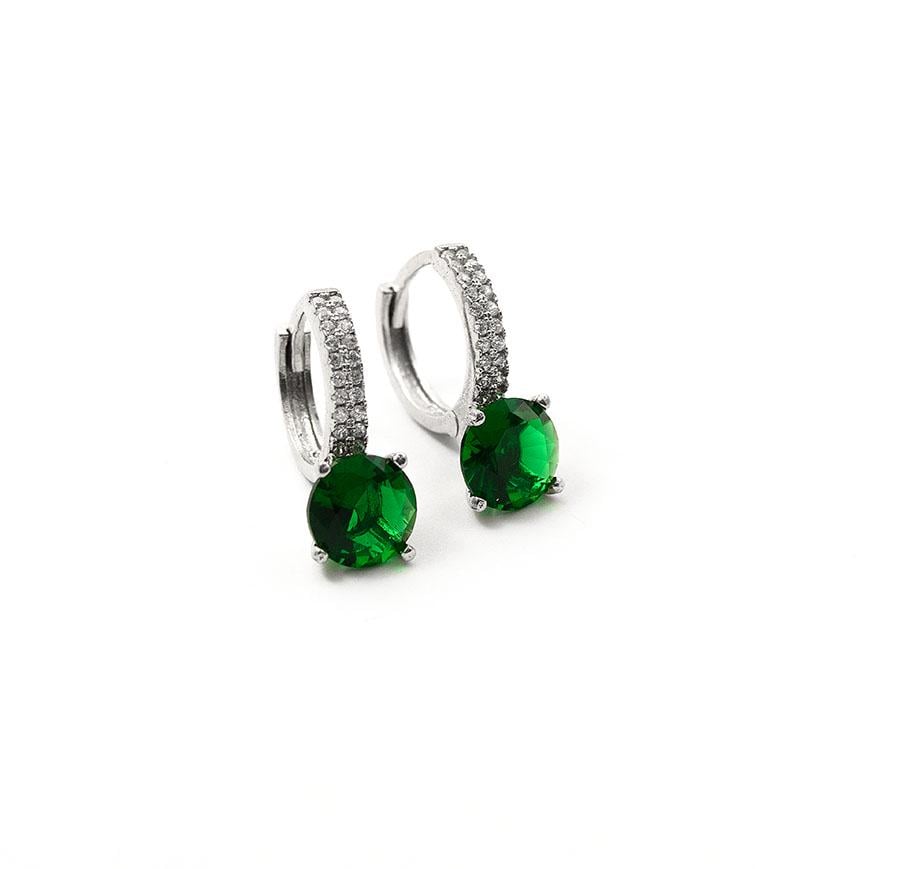 Серьги серебряные с фианитами Maxi Silver 9405 Зеленый (89405)