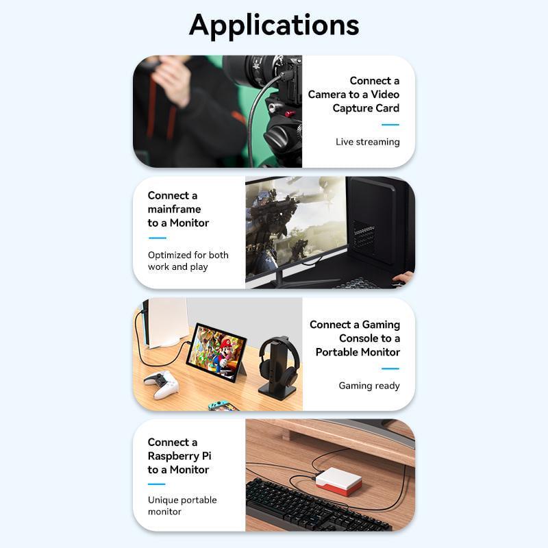 Кабель двунаправленный Vention mini HDMI-HDMI 2.0 4K 60Hz 18 Гбит/с HDR 3D Dolby 1080P 120Hz HDMI-C на HDMI-A 1 м Черный (AGHBF) - фото 5