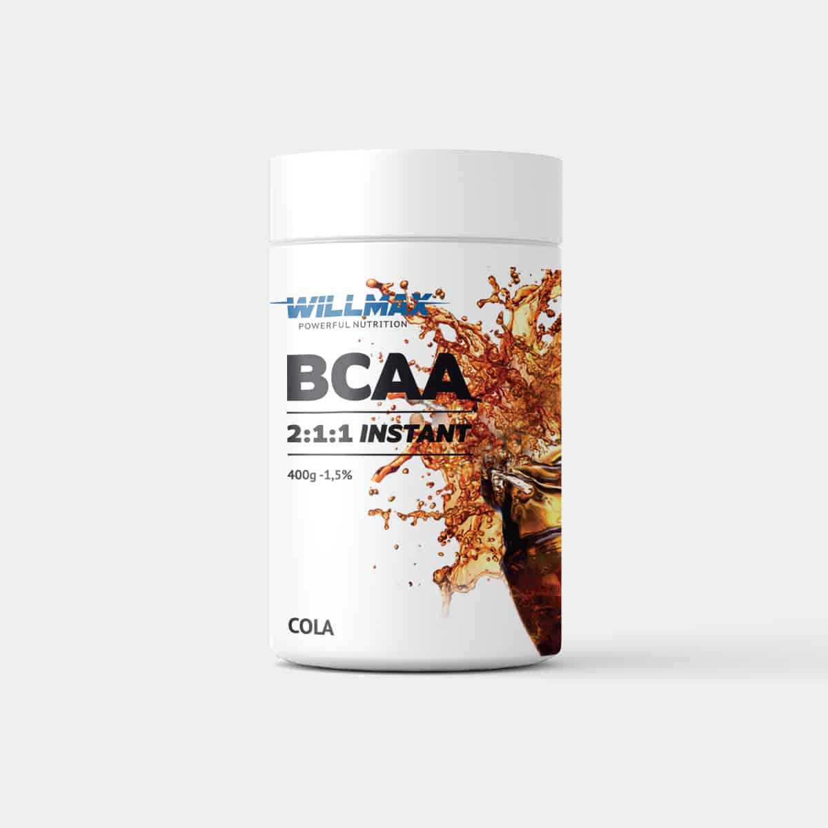Амінокислоти BCAA Бсаа Willmax BCAA 2:1:1 Instant 400 г Кола (7126)