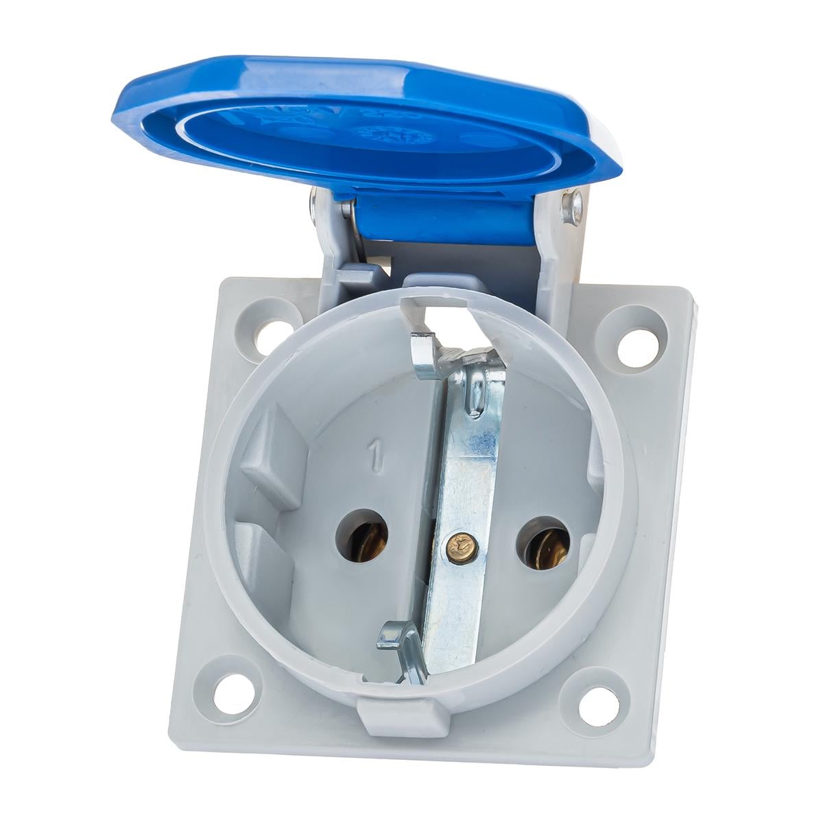 Розетка силовая IDE Schuko 16A 250B 2P+E IP44 Синий (102)