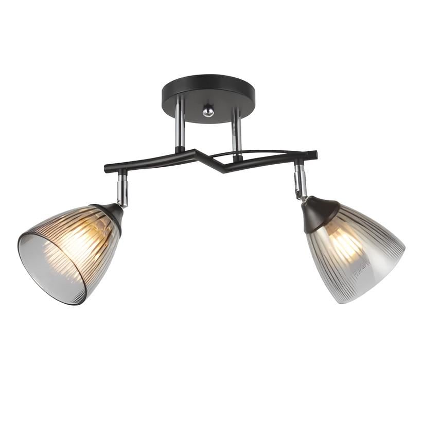 Люстра стелева Valeso V 6317-2 BK-CR на два плафони Чорно-срібний (31424562)