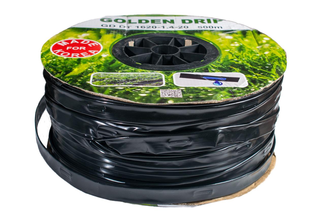 Стрічка крапельна GOLDEN DRIP 8 mil крок 20 см бухта 100 м емітерна Чорний (2098550032)