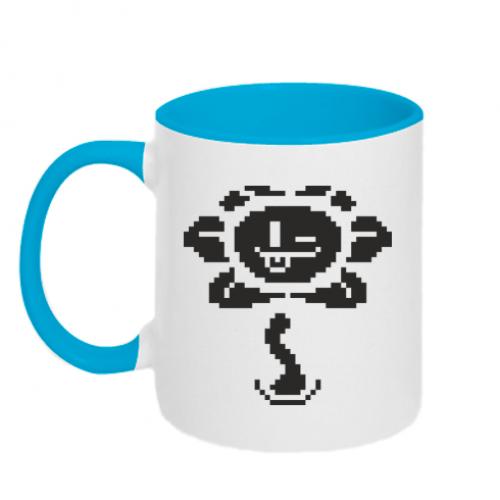 Чашка двухцветная Undertale Flowey 320 мл Белый с голубым (2596520-33-76811)