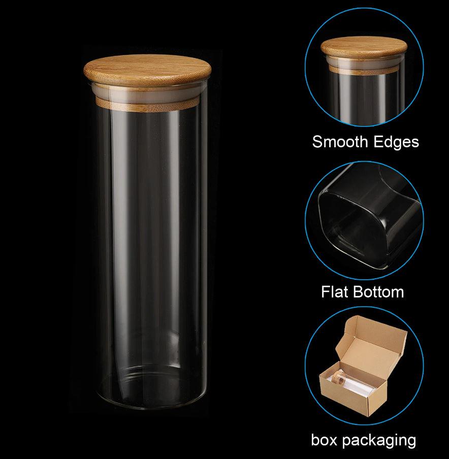 Контейнер стеклянный Orbita с бамбуковой крышкой 0,5л 6,5x16 см - фото 2 Контейнер стеклянный Orbita с бамбуковой крышкой 0,5л 6,5x16 см - фото 2