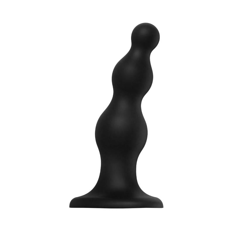 Насадка для страпона на присоске Strap-On-Me Dildo Plug Beads M 13,8 см Черный (54145)