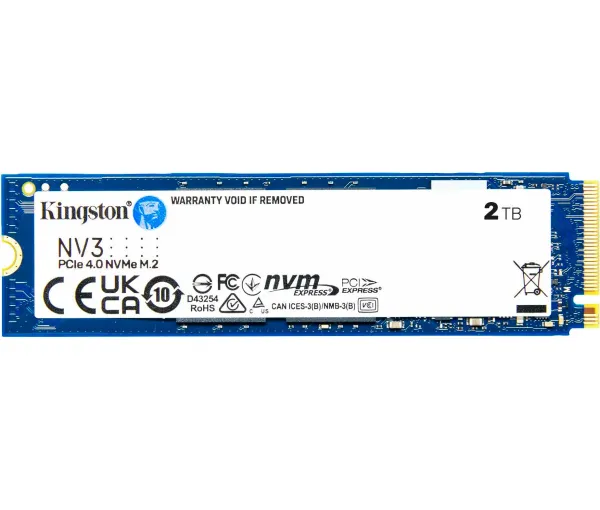 SSD-накопитель Kingston NV3 2TB M.2 NVMe 2280 PCIe 4,0x4 3D (SNV3S/2000G)