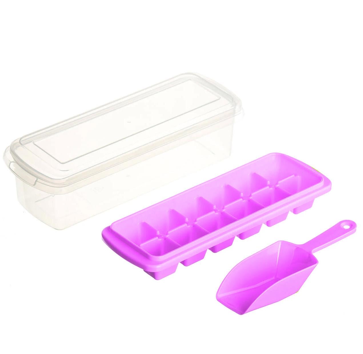 Форма для льда с контейнером и лопаткой Hoz Розовый (MMS-R82590)