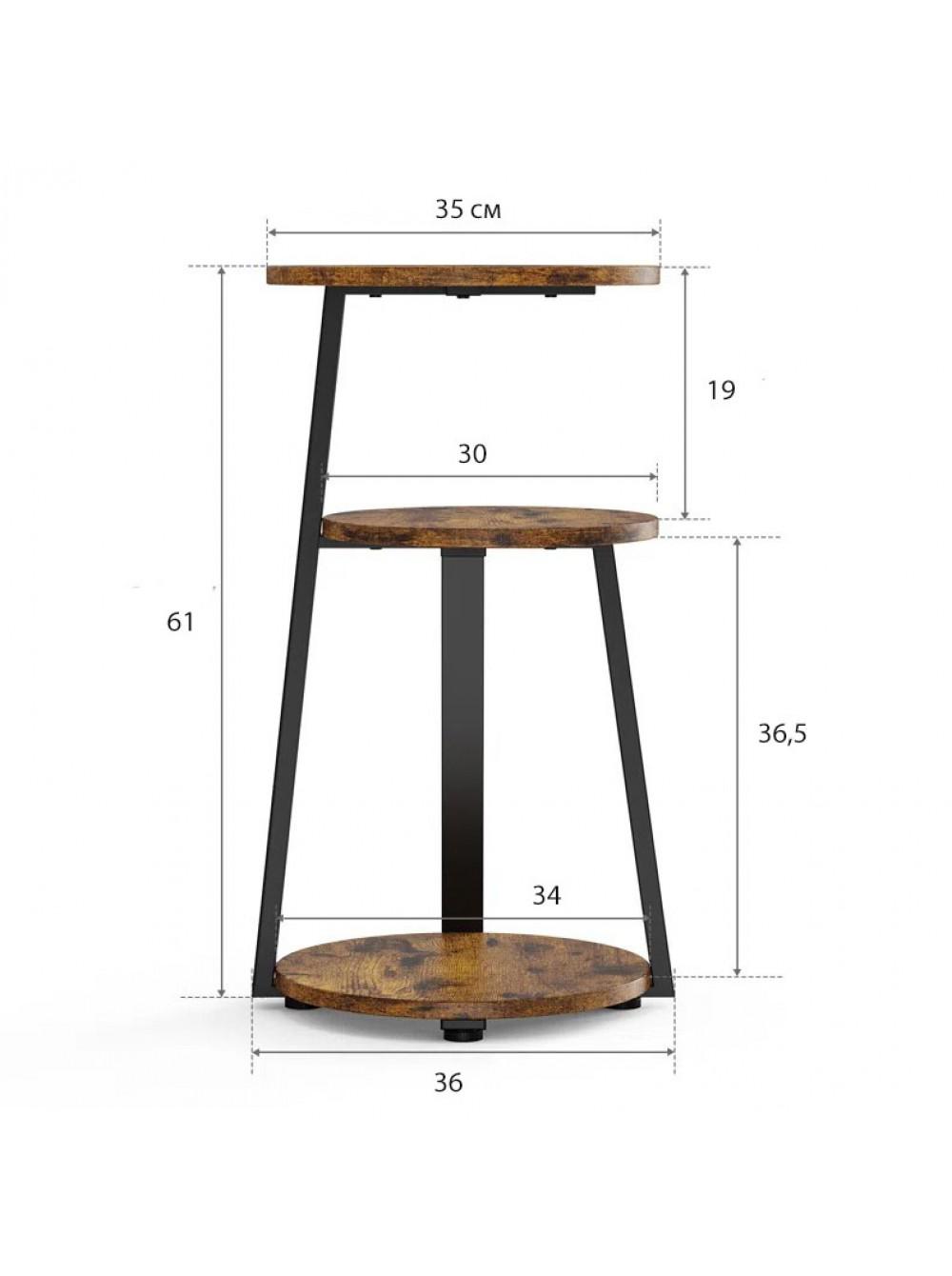 Журнальный столик приставной MSM Vernestine Round Орех - фото 2 Журнальный столик приставной MSM Vernestine Round Орех - фото 2