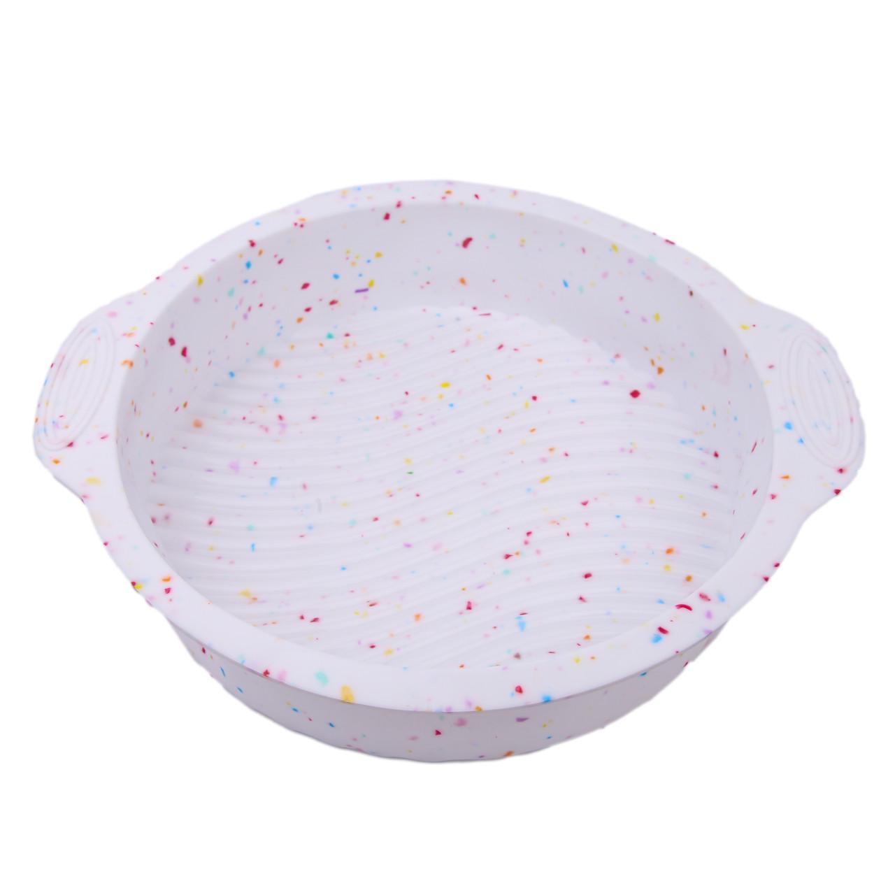 Форма для кекса силиконовая круглая с ручками Белый 28x25x5,5 см (2356744400) - фото 3