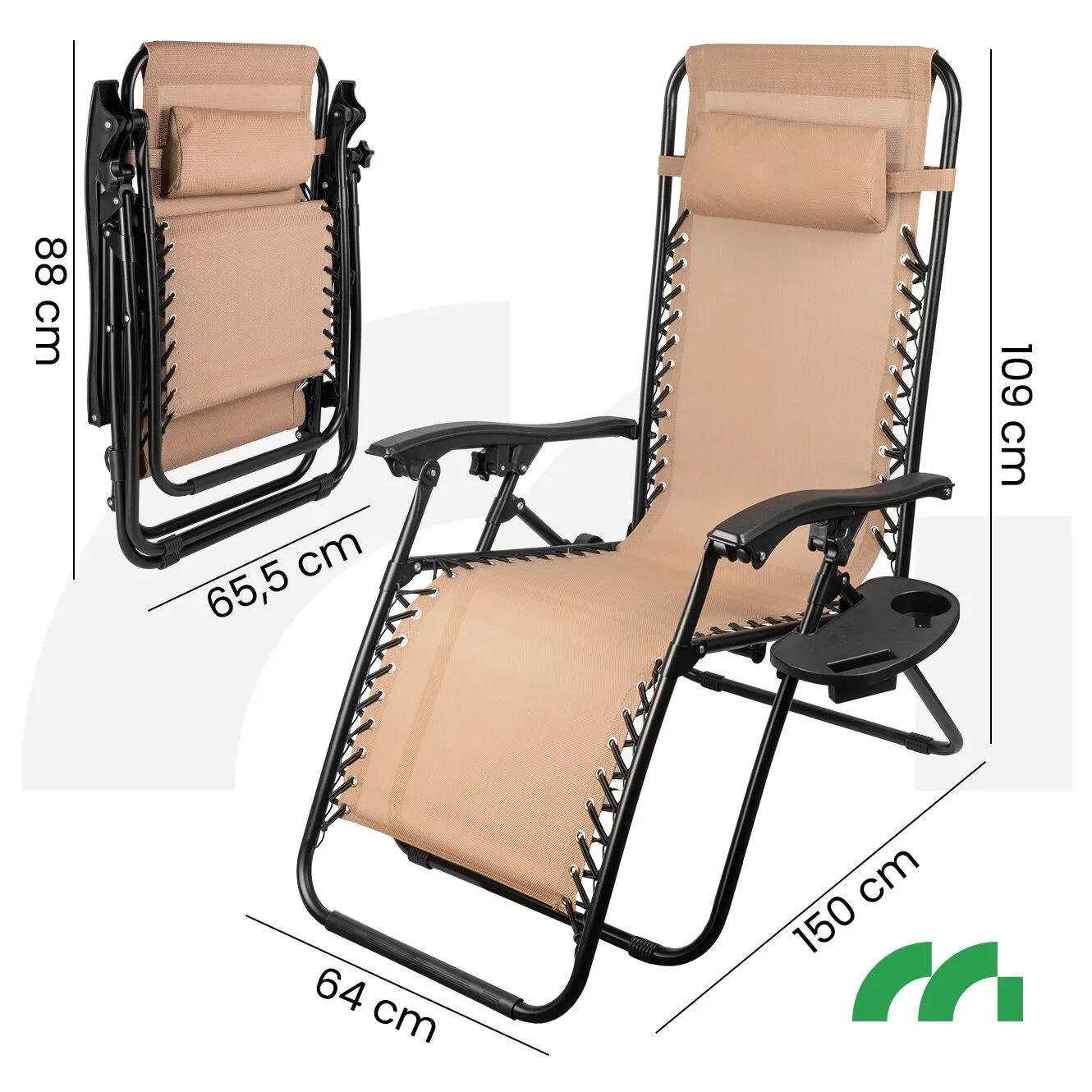 Шезлонг Maltec Sunwaal Paradise ZeroGravity 150 кг Бежевий (MLS_112656) - фото 3