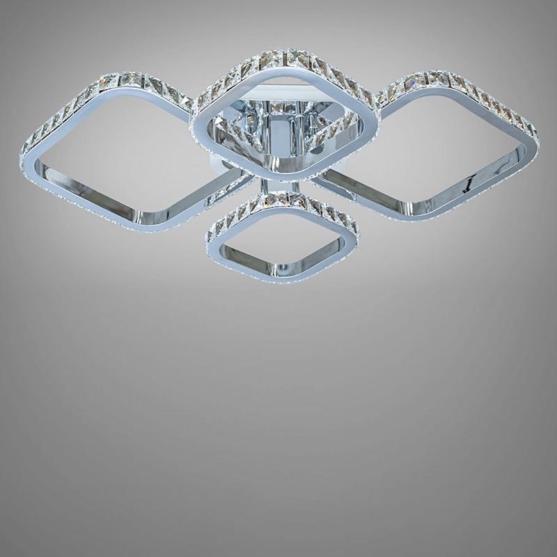 Потолочная люстра LED с диммером и RGB подсветкой DS-18008/2+2HR LED RGB dimmer 75W Хром