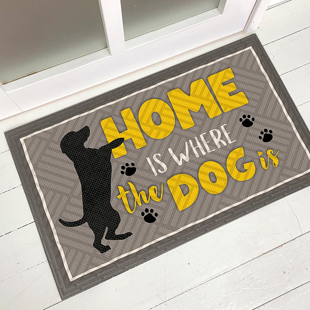 Коврик придверный с принтом "Home is where the dog is" 45x75x0,4 см (KOV_20S051) - фото 1