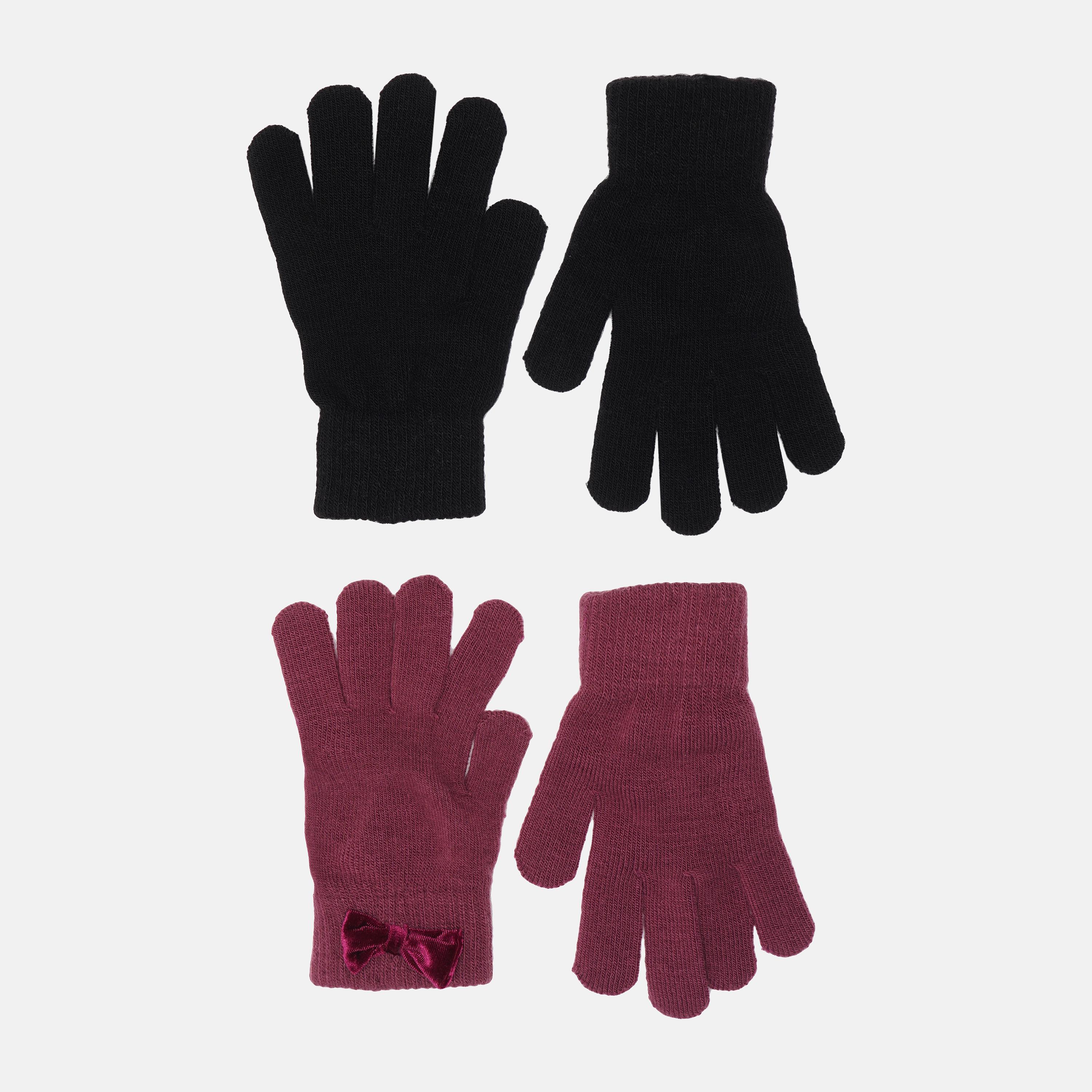 Рукавички C&A 146-170 см паЧорний/Бордовий (741621100279)