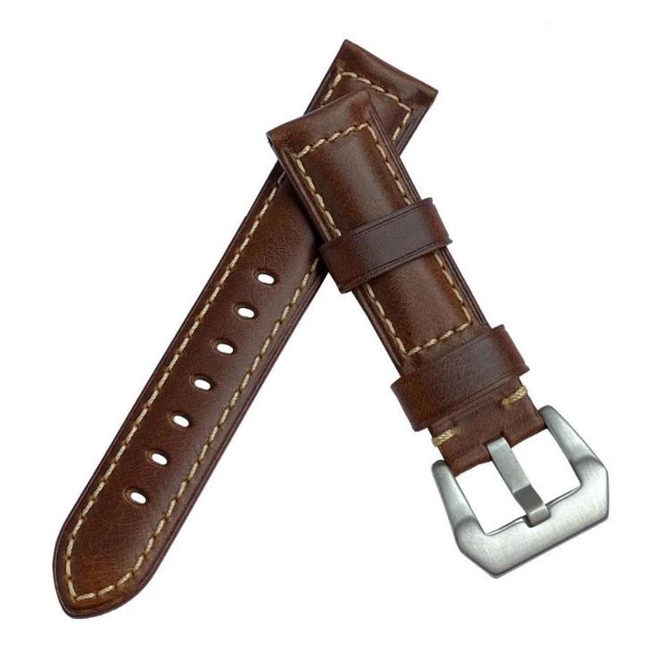 Кожаный ремешок Primolux F001 Steel buckle для часов Samsung Galaxy Watch 46 мм SM-R800 Brown (1206429910)