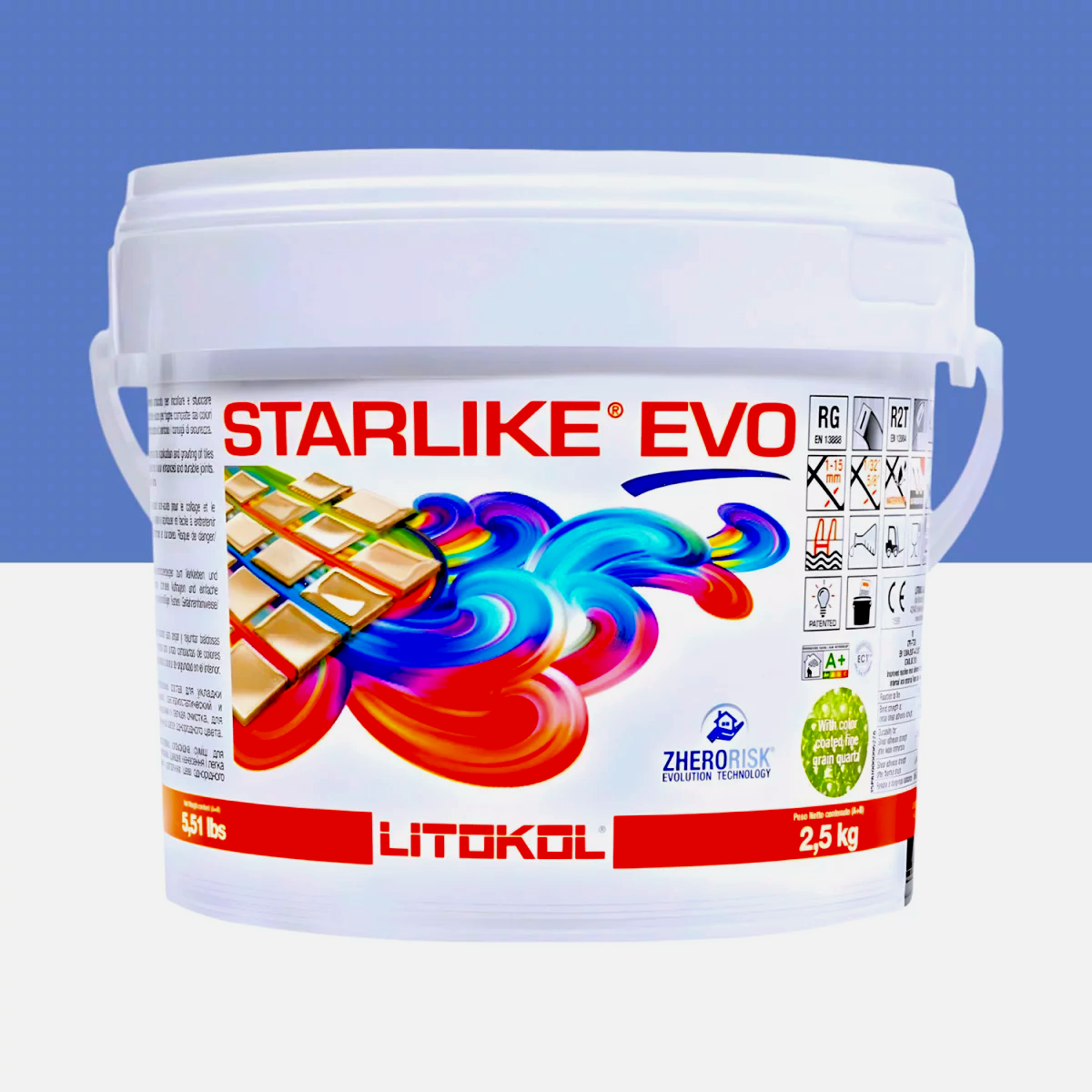 Затирка для плитки Litokol Starlike EVO 330 двокомпонентна епоксидна 2,5 кг Васільковий