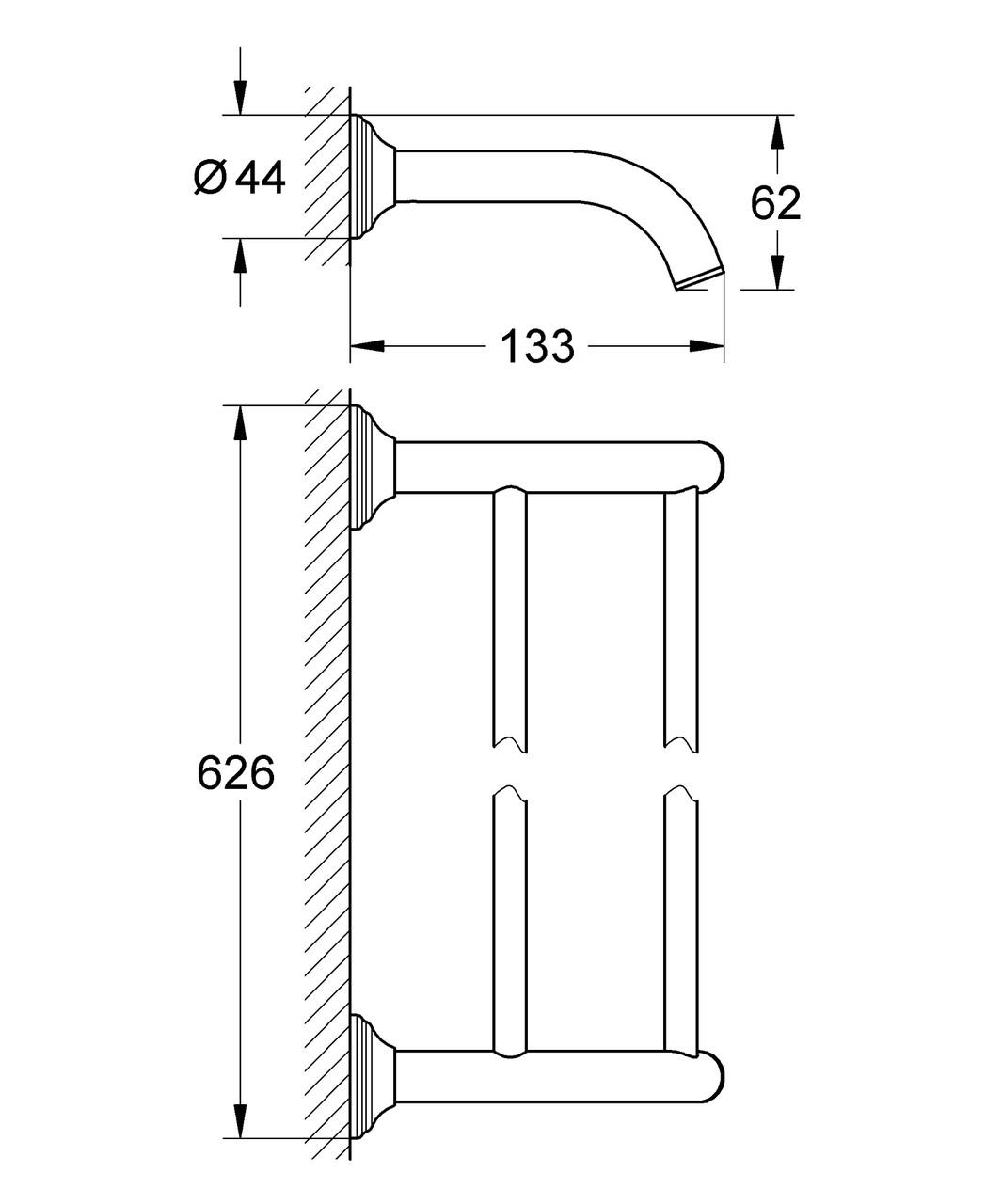 Держатель для полотенец Grohe Essentials Authentic двойной 626 мм (40654001) - фото 3
