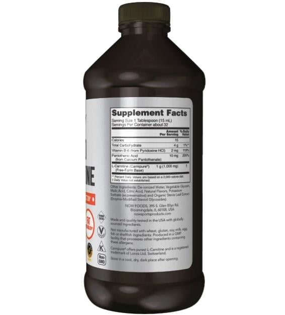 Карнитин NOW Foods L-Carnitine Liquid 1000 mg 473 ml /31 servings/ Tropical Punch - фото 2