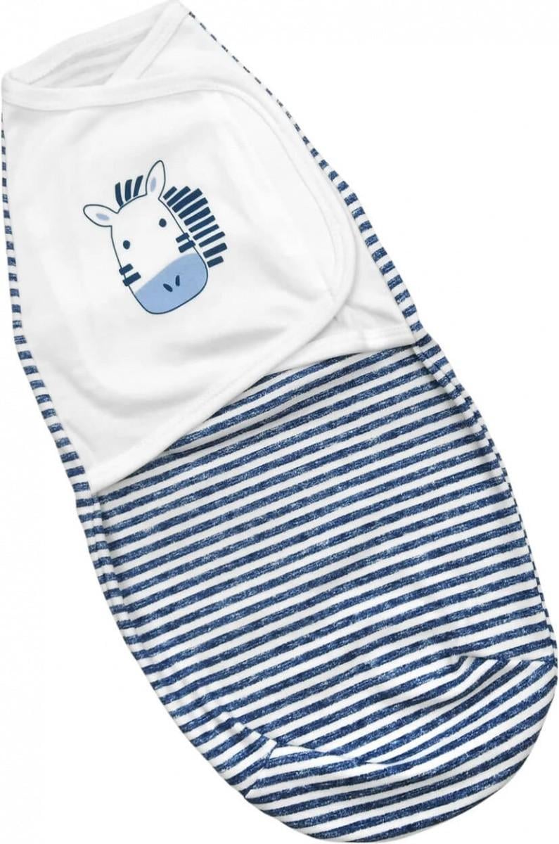 Пеленка-кокон на липучке Dexter's Зебра 56-62 см Синий