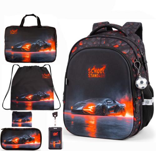 Шкільний ортопедичний рюкзак 6 в 1 для хлопчика School Standard 38х30х18 см з Машиною для молодших класів (SET 150-35)